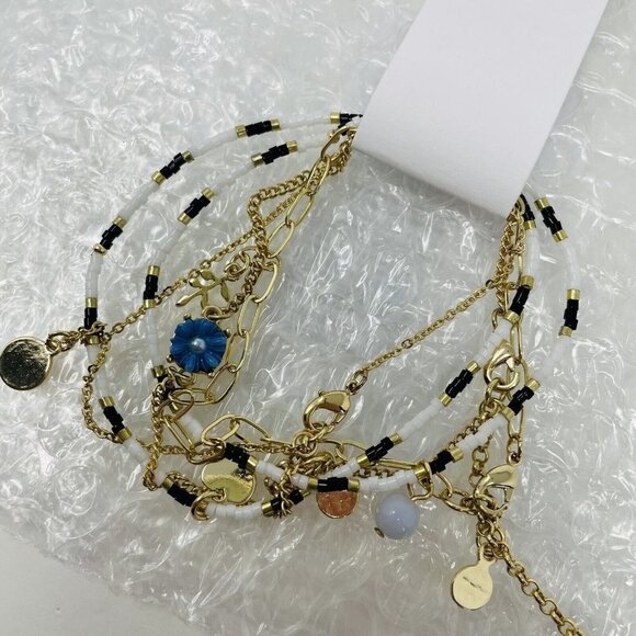 Ann Taylor LOFT Womens One Size Fits Most Nautical Beaded Bracelet Set Gold $35 - Picture 4 of 5